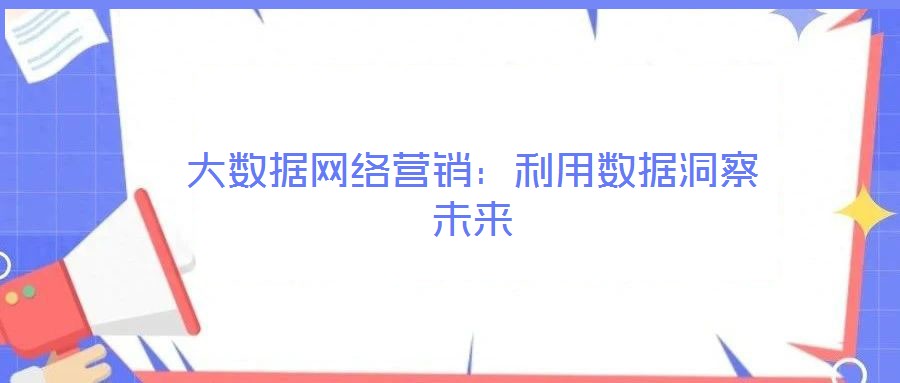 大數(shù)據(jù)網(wǎng)絡(luò)營(yíng)銷(xiāo):利用數(shù)據(jù)洞察未來(lái)