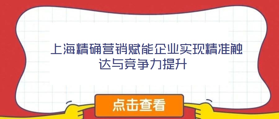 上海精確營(yíng)銷賦能企業(yè)實(shí)現(xiàn)精準(zhǔn)觸達(dá)與競(jìng)爭(zhēng)力提升